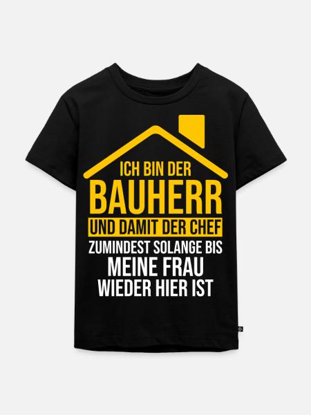 Bauherr - Kinder Premium Bio T-Shirt - Schwarz