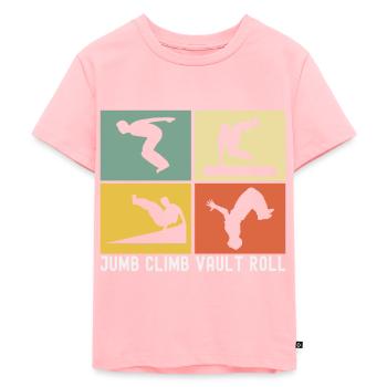 Parkour Freerunning - Kids Premium Organic T-Shirt - rose - Front - AI Model Kid Female (0cm)