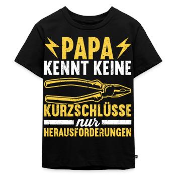 Elektriker Elektroinstallateur Papa Vatertag - Kinder Premium Bio T-Shirt - Schwarz - Vorne - Mikhail (115cm)