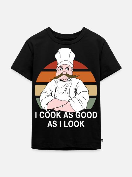 koch kochen spruch chefkoch - Kinder Premium Bio T-Shirt - Schwarz