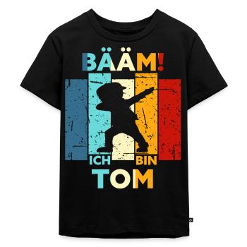 Tom Geschenk Name Vorname Geburtstag - Kinder Premium Bio T-Shirt - Schwarz - Vorne - Mikhail (115cm)