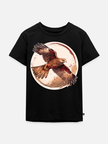Rotmilan Greifvogel - Kinder Premium Bio T-Shirt - Schwarz