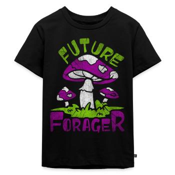 Future Forager Foraging Mushroom Hunting - Kids Premium Organic T-Shirt - black - Front - Mikhail (115cm)