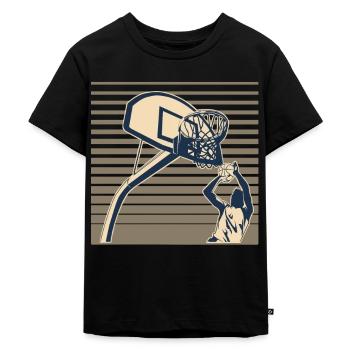 Joueur de basket-ball - T-shirt Premium bio Enfant - noir - Devant - Mikhail (115cm)