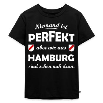 Die Hamburger - Kinder Premium Bio T-Shirt - Schwarz - Vorne - Mikhail (115cm)