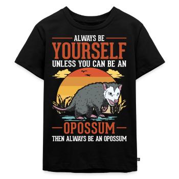 Opossum Cadeau Marsupial Opossum - T-shirt Premium bio Enfant - noir - Devant - Mikhail (115cm)