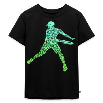 Discgolfer Symbole Discgolf Jungen Disc Golf - Kinder Premium Bio T-Shirt - Schwarz - Vorne - Mikhail (115cm)