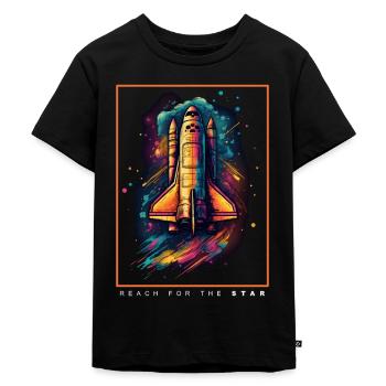 Cadeau spatial de vaisseau spatial de la navette spatiale - T-shirt Premium bio Enfant - noir - Devant - Mikhail (115cm)