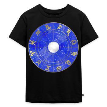 Star - Zodiac - Moon - Starry Sky - Kids Premium Organic T-Shirt - black - Front - Mikhail (115cm)