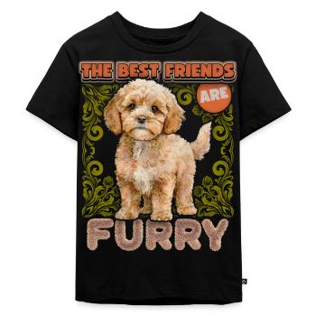Cavapoo Puppy, Vintage, Illustration de chien, Dire - T-shirt Premium bio Enfant - noir - Devant - Mikhail (115cm)