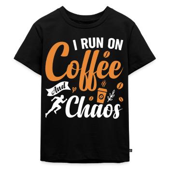 Je vis de café et de buveurs de café chaos - T-shirt Premium bio Enfant - noir - Devant - Mikhail (115cm)