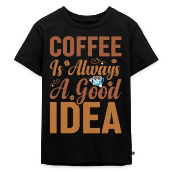 Le café est toujours une bonne idée Dépendance au café - T-shirt Premium bio Enfant - noir - Devant - Mikhail (115cm)
