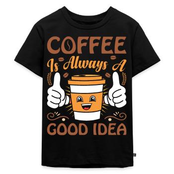 Le café est toujours une bonne idée Dépendance au café - T-shirt Premium bio Enfant - noir - Devant - Mikhail (115cm)
