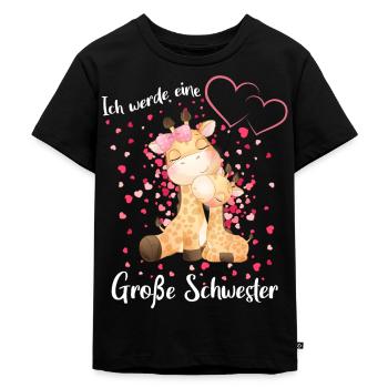 Ich Werde Eine Große Schwester 2025 - Kinder Premium Bio T-Shirt - Schwarz - Vorne - Mikhail (115cm)