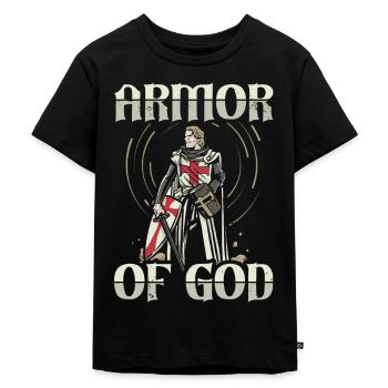 Rüstung Gottes Templer Ritter Christlicher Glaube - Kinder Premium Bio T-Shirt - Schwarz - Vorne - Mikhail (115cm)