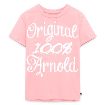 Original 100% Arnold - T-shirt Premium bio Enfant - rose - Devant - AI Model Kid Female (0cm)