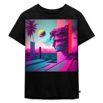 Eine Vaporwave Erkundung von Nostalgie & Ästhetik - Kinder Premium Bio T-Shirt - Schwarz - Vorne - Mikhail (115cm)