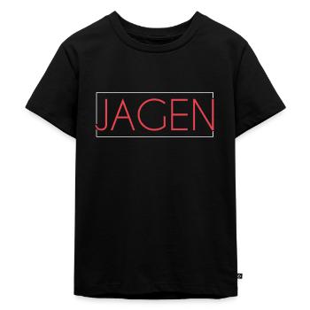 Jagen Schriftzug - Kinder Premium Bio T-Shirt - Schwarz - Vorne - Mikhail (115cm)