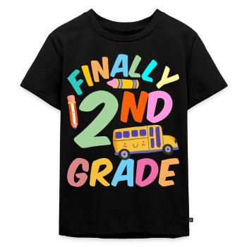 Endlich Zweite Klasse Lehrer Schule Zweitklässler - Kinder Premium Bio T-Shirt - Schwarz - Vorne - Mikhail (115cm)