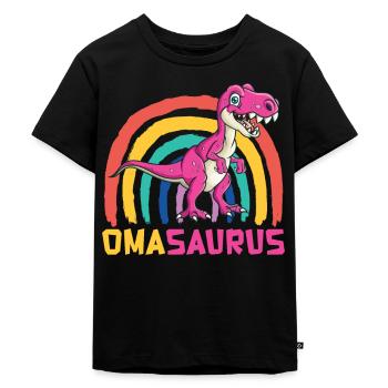 Omasaurus Muttertag Grandma Mama Tag Oma - Kinder Premium Bio T-Shirt - Schwarz - Vorne - Mikhail (115cm)