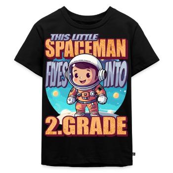 This little astronaut flies into the second - Kids Premium Organic T-Shirt - black - Front - Mikhail (115cm)