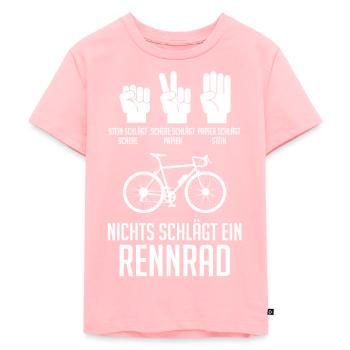 Fahrrad Rennradfahrer Rennrad - Kinder Premium Bio T-Shirt - Rosa - Vorne - AI Model Kid Female (0cm)