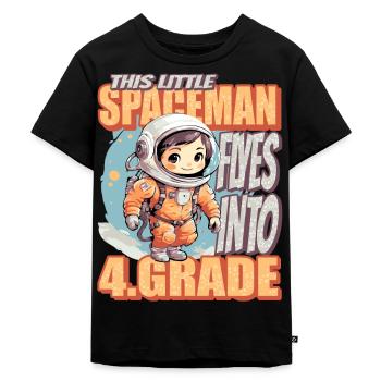 This little astronaut flies into the fourth - Kids Premium Organic T-Shirt - black - Front - Mikhail (115cm)