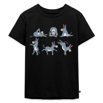 Yoga âne - T-shirt Premium bio Enfant - noir - Devant - Mikhail (115cm)