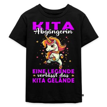 Kita Abgängerin | Schulanfang | Einschulung - Kinder Premium Bio T-Shirt - Schwarz - Vorne - Mikhail (115cm)