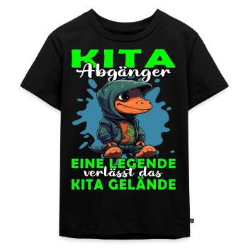 Kita Abgänger | Schulanfang | Einschulung - Kinder Premium Bio T-Shirt - Schwarz - Vorne - Mikhail (115cm)