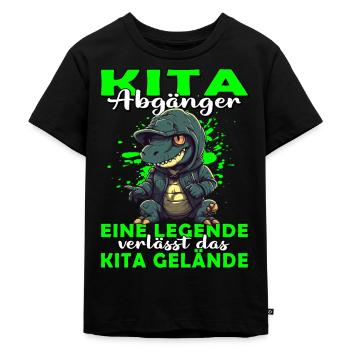 Kita Abgänger | Schulanfang | Einschulung - Kinder Premium Bio T-Shirt - Schwarz - Vorne - Mikhail (115cm)