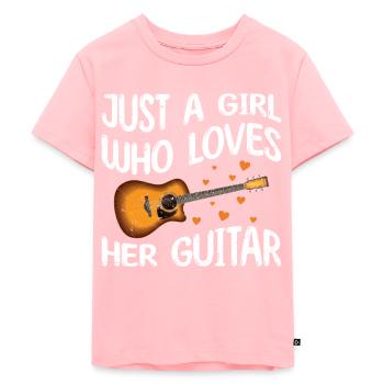 Guitariste pour les filles Femmes Enfants Guitare - T-shirt Premium bio Enfant - rose - Devant - AI Model Kid Female (0cm)