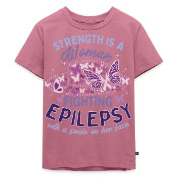 Strength Is A Woman Fighting Epilepsy Warrior - Kids Premium Organic T-Shirt - mauve - Front - Hailey (125cm)