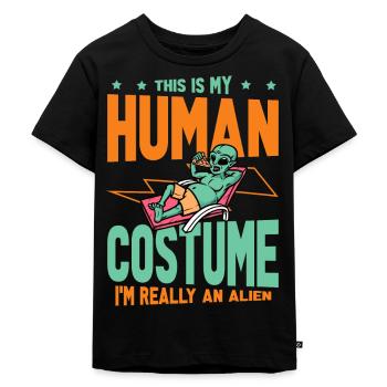 C’est mon costume humain. Je suis - T-shirt Premium bio Enfant - noir - Devant - Mikhail (115cm)