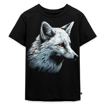 Fuchs Tierliebhaber Geschenk Wildtier Tier Motiv - Kinder Premium Bio T-Shirt - Schwarz - Vorne - Mikhail (115cm)