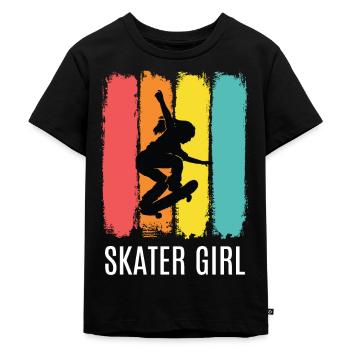 Skater Girl Skateboard Skater - Kinder Premium Bio T-Shirt - Schwarz - Vorne - Mikhail (115cm)