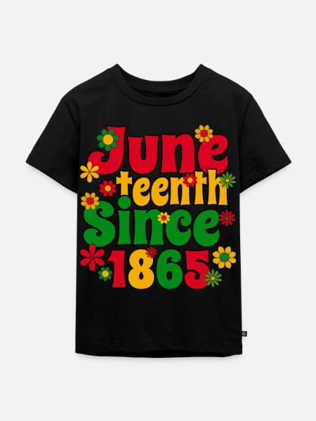 Juneteenth Commemorative1865 Peace Love - Kinder Premium Bio T-Shirt - Schwarz