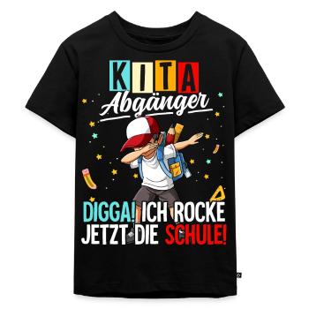 Kita Abgänger - Kinder Premium Bio T-Shirt - Schwarz - Vorne - Mikhail (115cm)