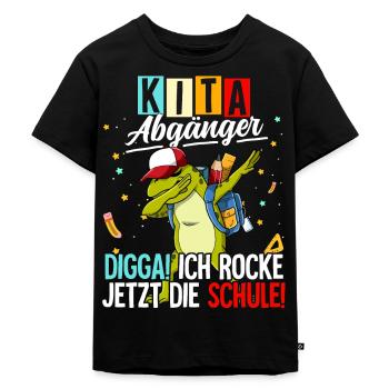 Kita Abgänger - Kinder Premium Bio T-Shirt - Schwarz - Vorne - Mikhail (115cm)