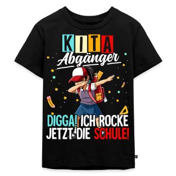 Kita Abgänger - Kinder Premium Bio T-Shirt - Schwarz - Vorne - Mikhail (115cm)