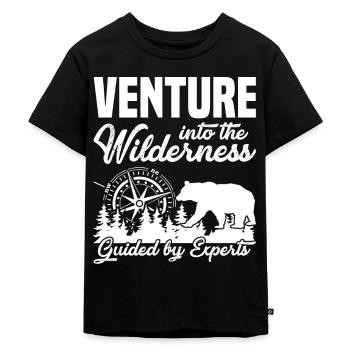 Wilderness Expert Nature - Kids Premium Organic T-Shirt - black - Front - Mikhail (115cm)