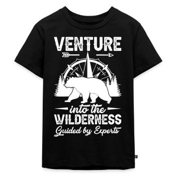 Wilderness Expert Nature - Kids Premium Organic T-Shirt - black - Front - Mikhail (115cm)