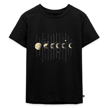 Mondphasen - Kinder Premium Bio T-Shirt - Schwarz - Vorne - Mikhail (115cm)