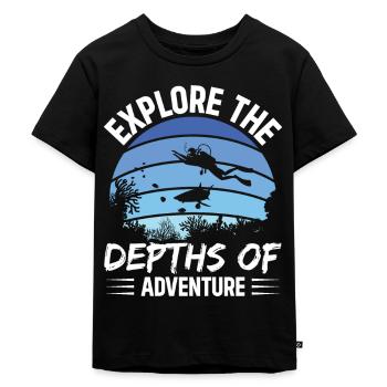 Explore the depths of the Riviera Maya adventure - Kids Premium Organic T-Shirt - black - Front - Mikhail (115cm)