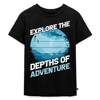 Explore the depths of the Riviera Maya adventure - Kids Premium Organic T-Shirt - black - Front - Mikhail (115cm)