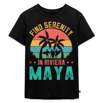 Gelassenheit in Riviera Maya Mexiko Beach - Kinder Premium Bio T-Shirt - Schwarz - Vorne - Mikhail (115cm)