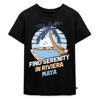 Gelassenheit in Riviera Maya Mexiko Beach - Kinder Premium Bio T-Shirt - Schwarz - Vorne - Mikhail (115cm)