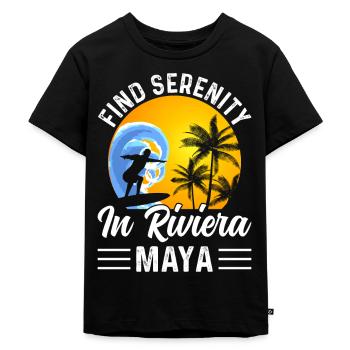 Gelassenheit in Riviera Maya Mexiko Beach - Kinder Premium Bio T-Shirt - Schwarz - Vorne - Mikhail (115cm)