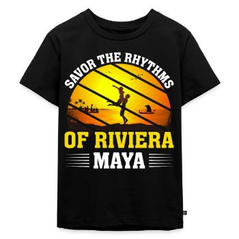 Enjoy the rhythms of Riviera Maya - Kids Premium Organic T-Shirt - black - Front - Mikhail (115cm)
