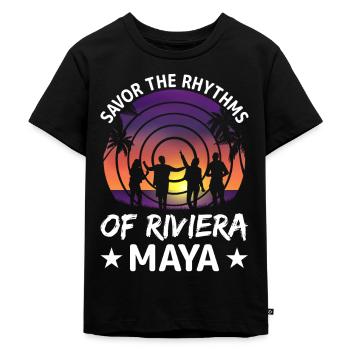 Enjoy the rhythms of Riviera Maya - Kids Premium Organic T-Shirt - black - Front - Mikhail (115cm)